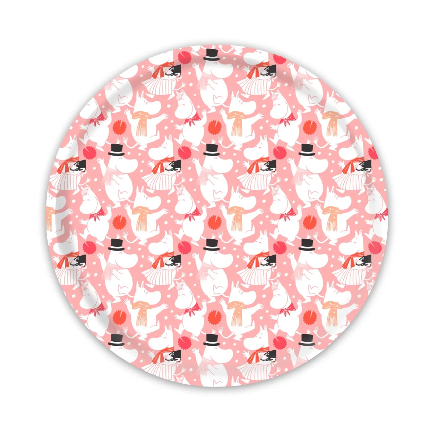Opto Design Moomin celebration Tablett Ø31 cm Weiß-Rosa
