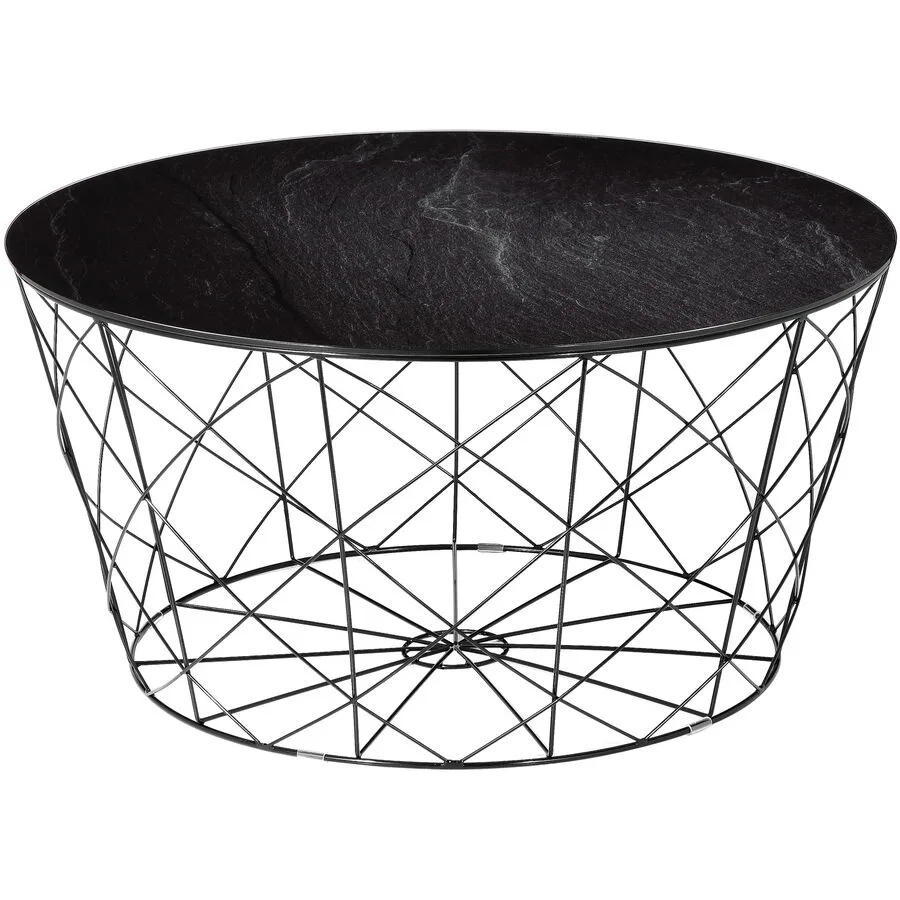 Salontisch MagTwo schwarz Glas, Metall B 80 T 80 cm