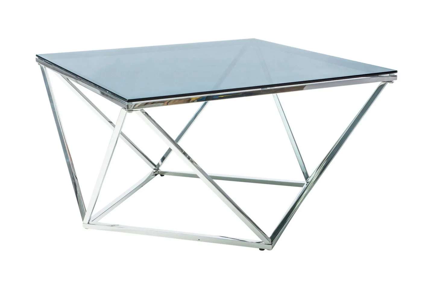 Silvero Soffbord 80 cm - Glas/Silver