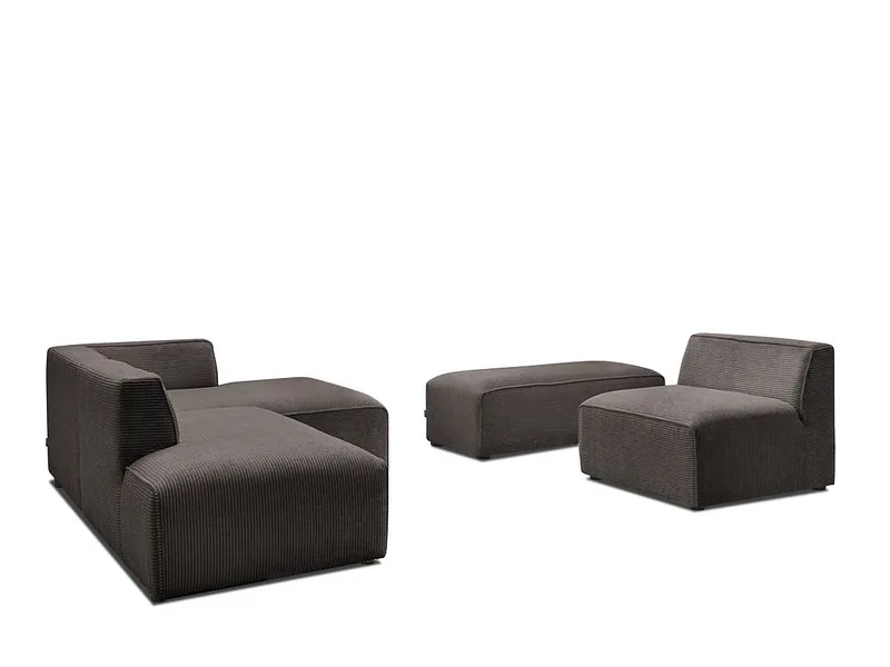 Ecksofa BOBOCHIC MEGEVE Cord-Stoff rotbraun
