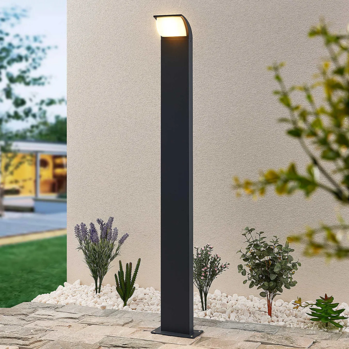 Tinna LED Gartenleuchte H100 Anthracite - Lucande - Terrasse - Modern - Aluminium - Einflammig