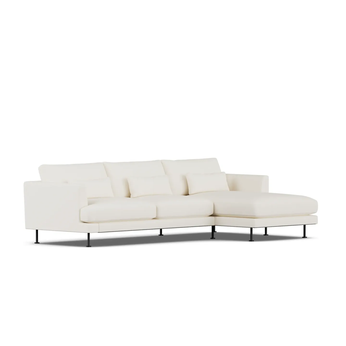 1898 Bredhult Sofa Jump Off White 1954-Schwarzer Stahl, 2,5-sitzig C1