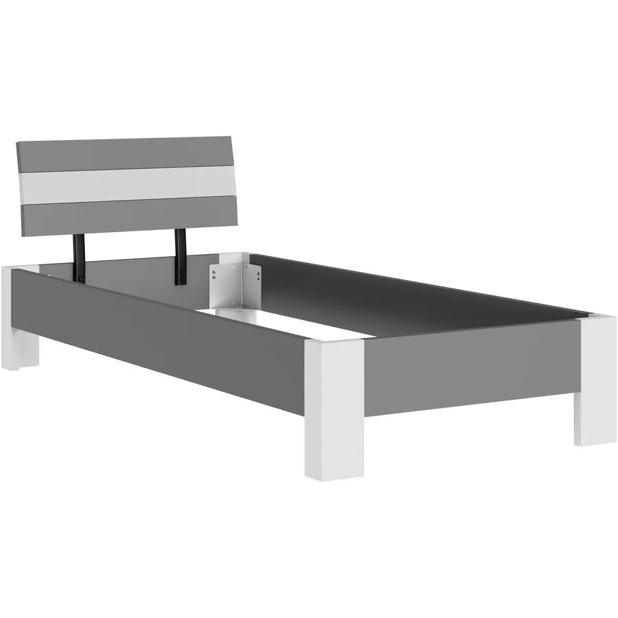 Bett Window anthrazit Holzwerkstoff 96 x 213 cm - Möbel Konfigurator: Traummöbel individuell zusammenstellen
