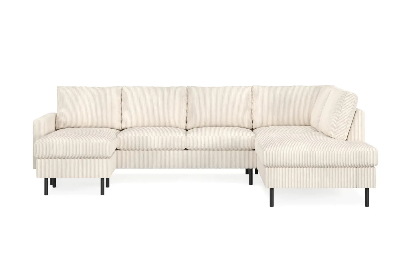 Peppe 4-sits Högervänd U-formad Soffa med Divan och Schäslong i Manchester - Beige