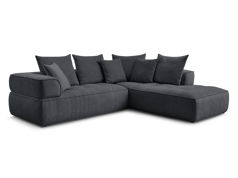 Ecksofa BOBOCHIC WHESLEY Stoff dunkelgrau