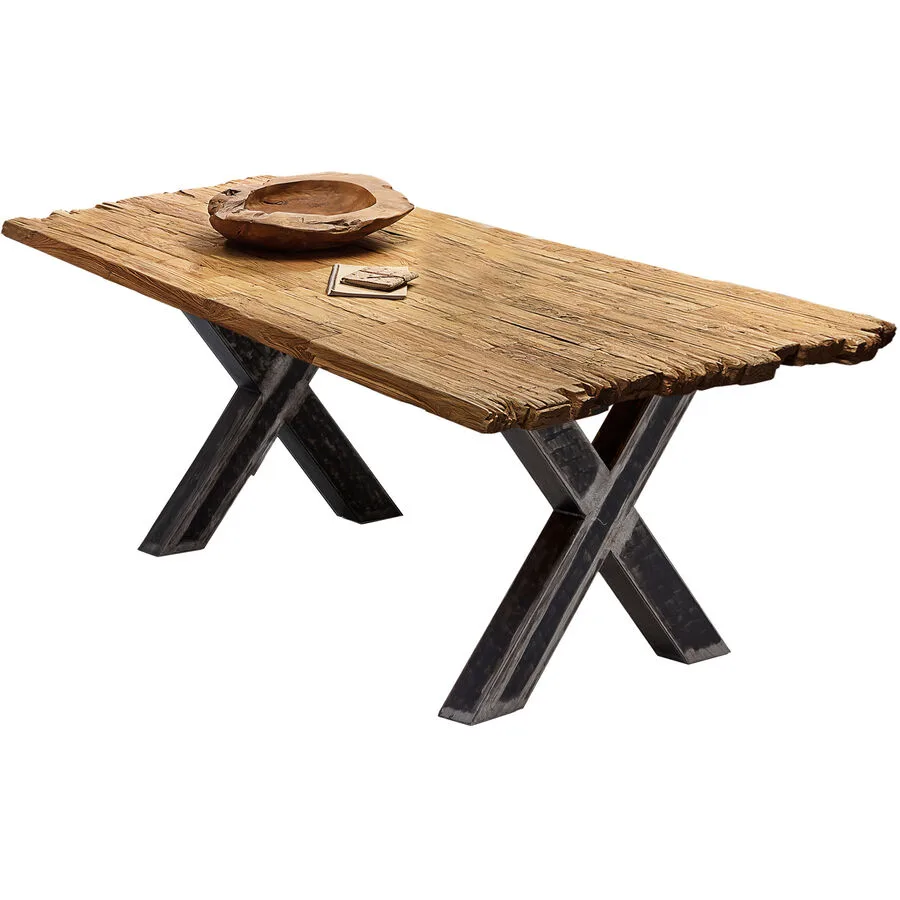 Esstisch Lyan natur Recyceltes Teak massiv Massivholz B 220 T 100 cm