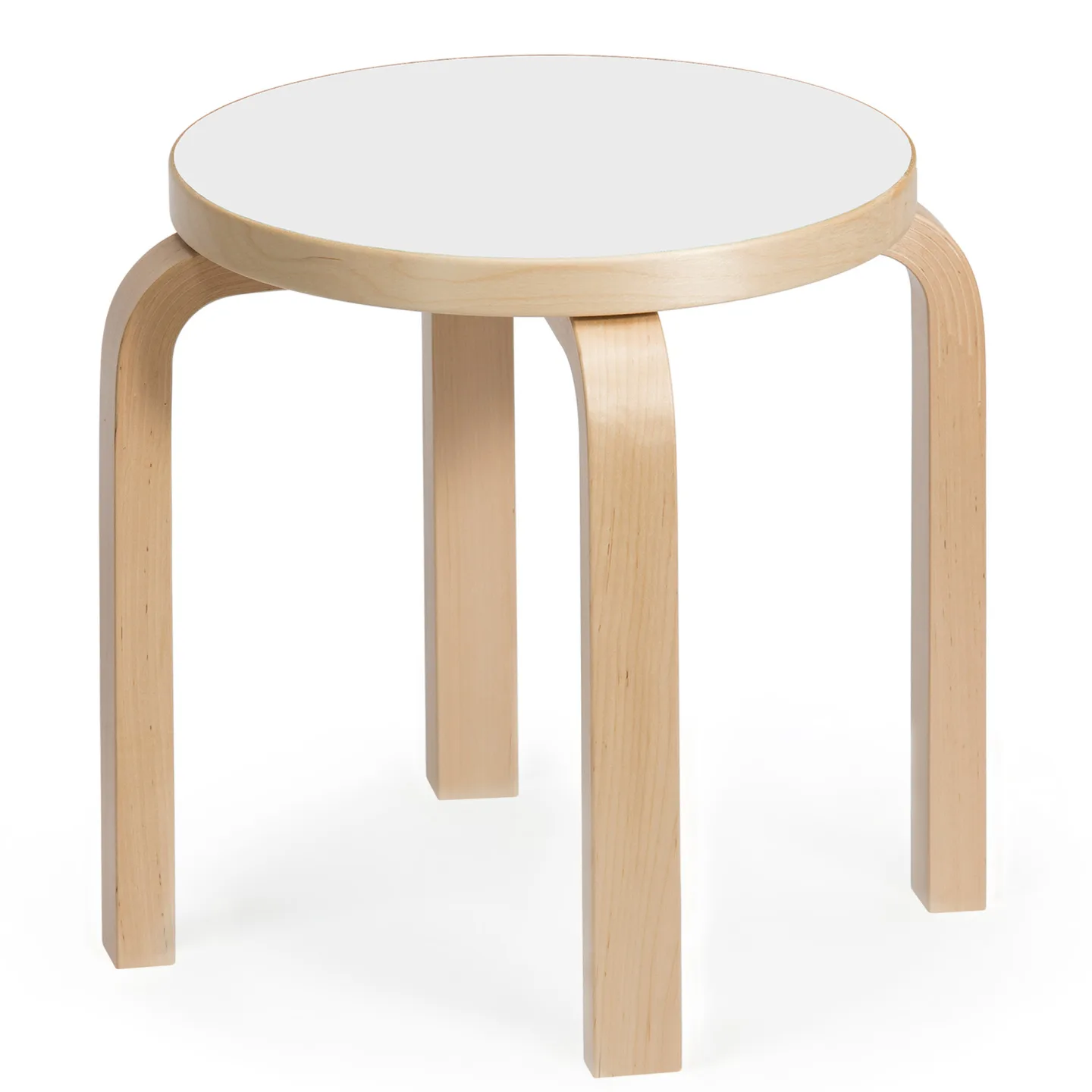 Artek - Barnpall NE60, 4 ben, Vit laminat - Barnstolar - Alvar Aalto - Vit - Trä