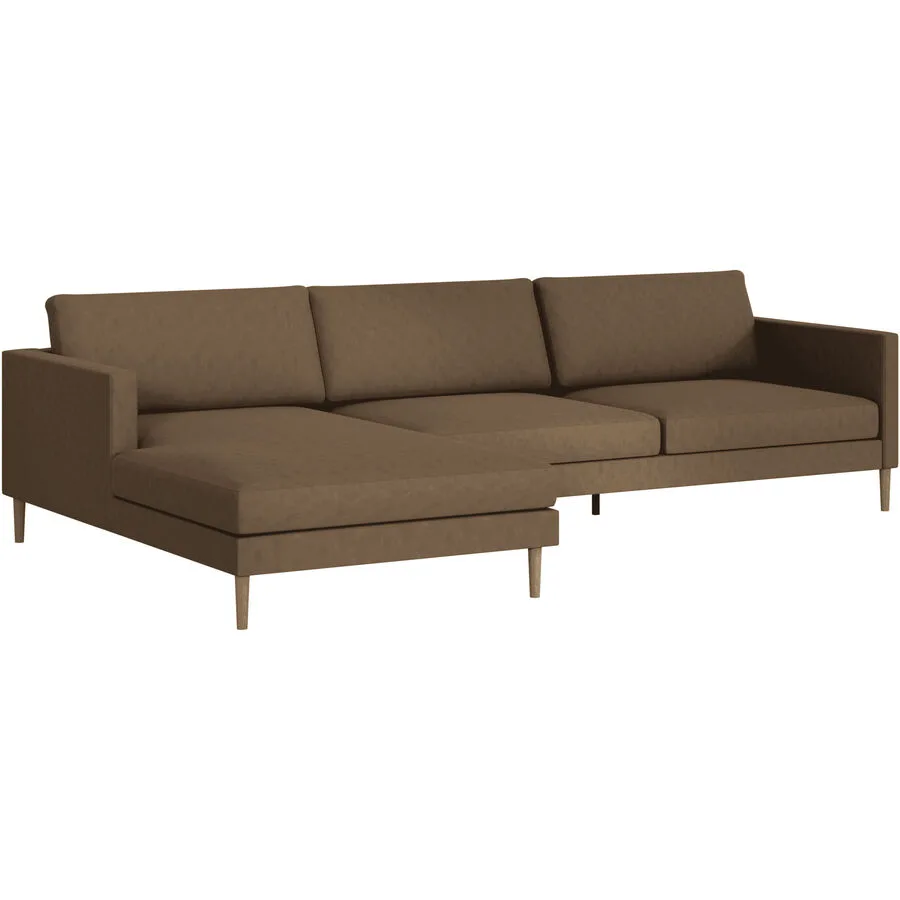 Ecksofa Domino Braun Stoff 286 cm 181 cm - Möbel Konfigurator: Traummöbel individuell zusammenstellen