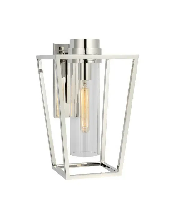 Presidio Bracketed Sconce Polished Nickel/Clear Glass S