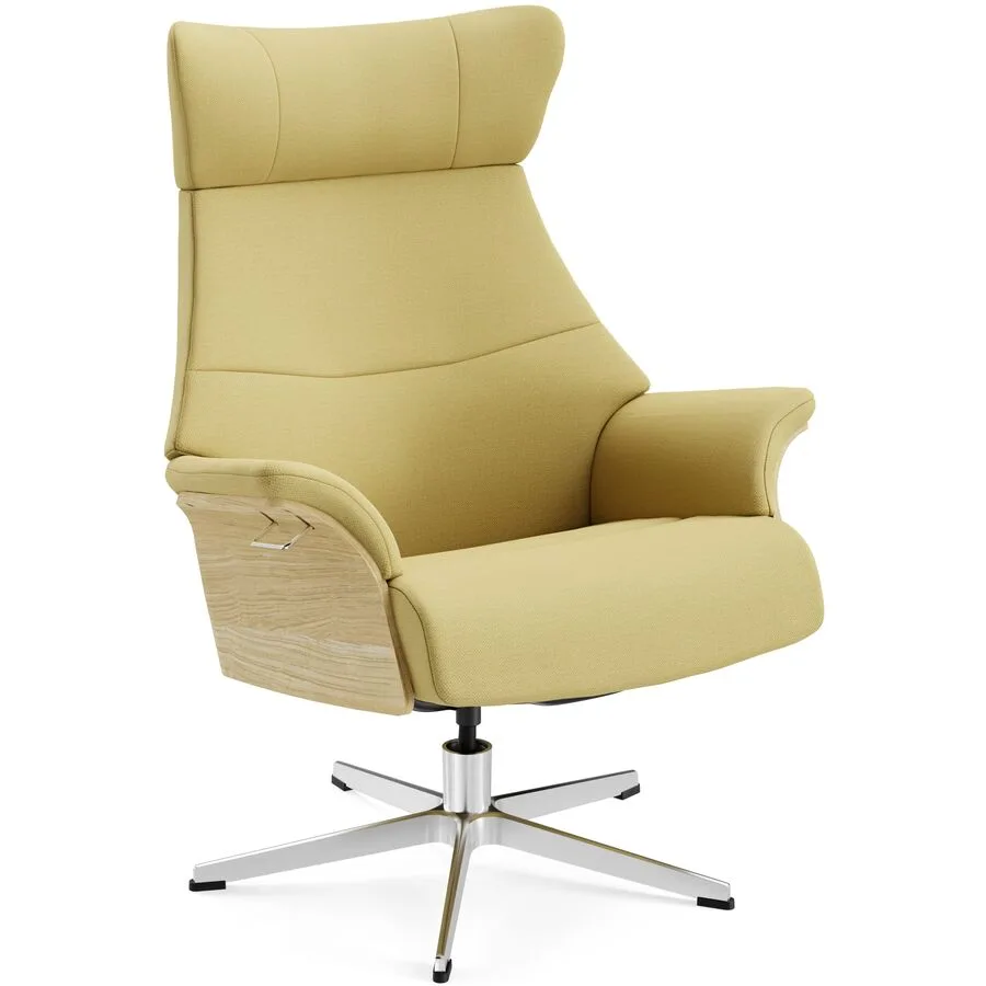 Conform Sessel Airness Gelb/Beige/Silber Stoff/Holz/Aluminium 81 cm 163 cm - Farbe: 36 banana - Material: Stoff, Eiche, Aluminium - Möbel