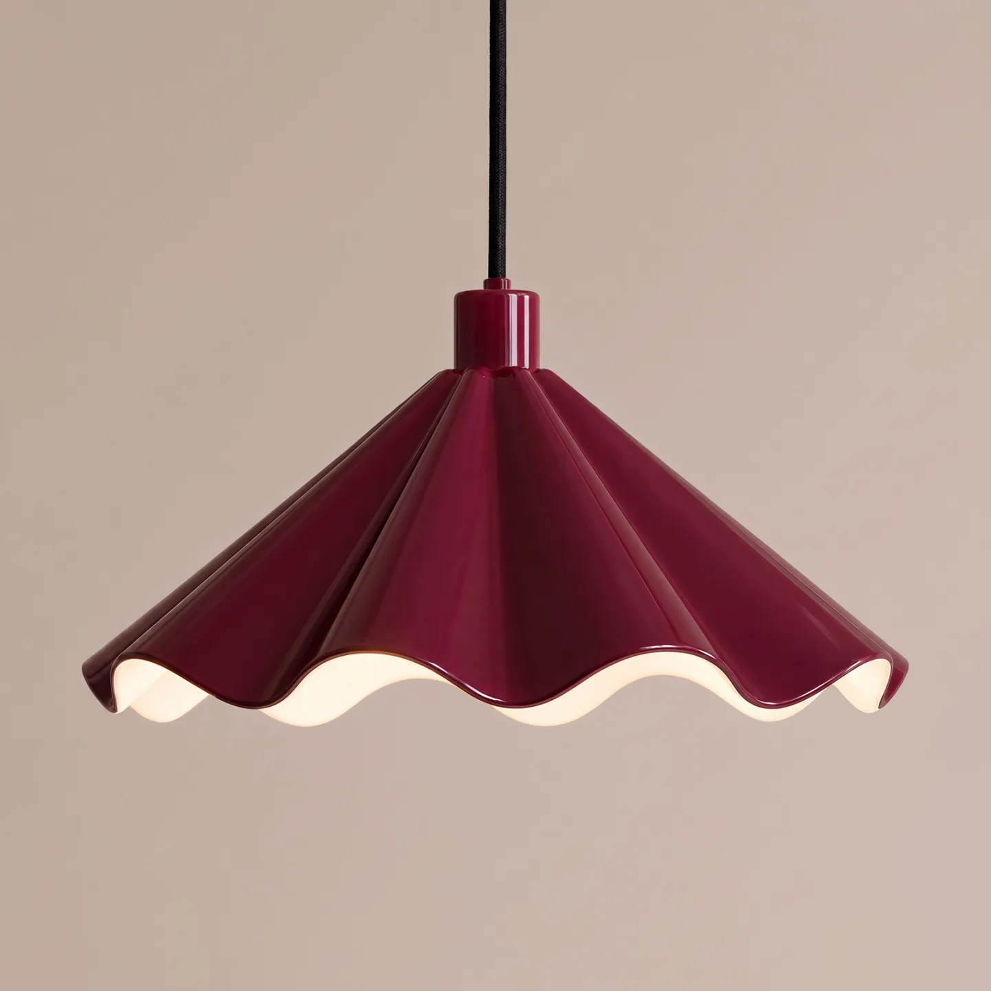 Lilliet Hängeleuchte, Metall, dunkelrot, Ø 34 cm, E27 - Lindby - Wohnzimmer - Modern - Einflammig