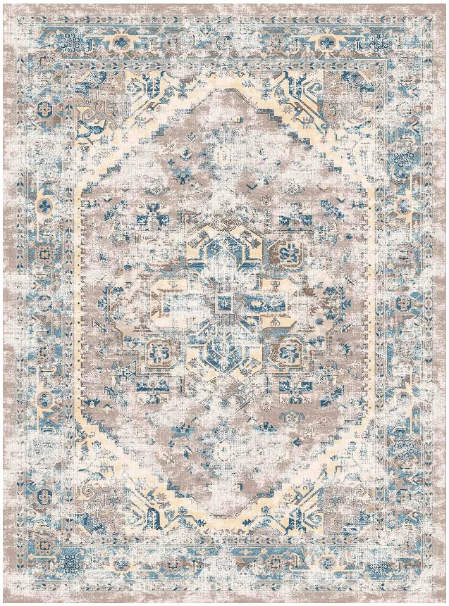 Wilton-teppe - Javis (blå/multi) (Størrelse: 160 x 230 cm)