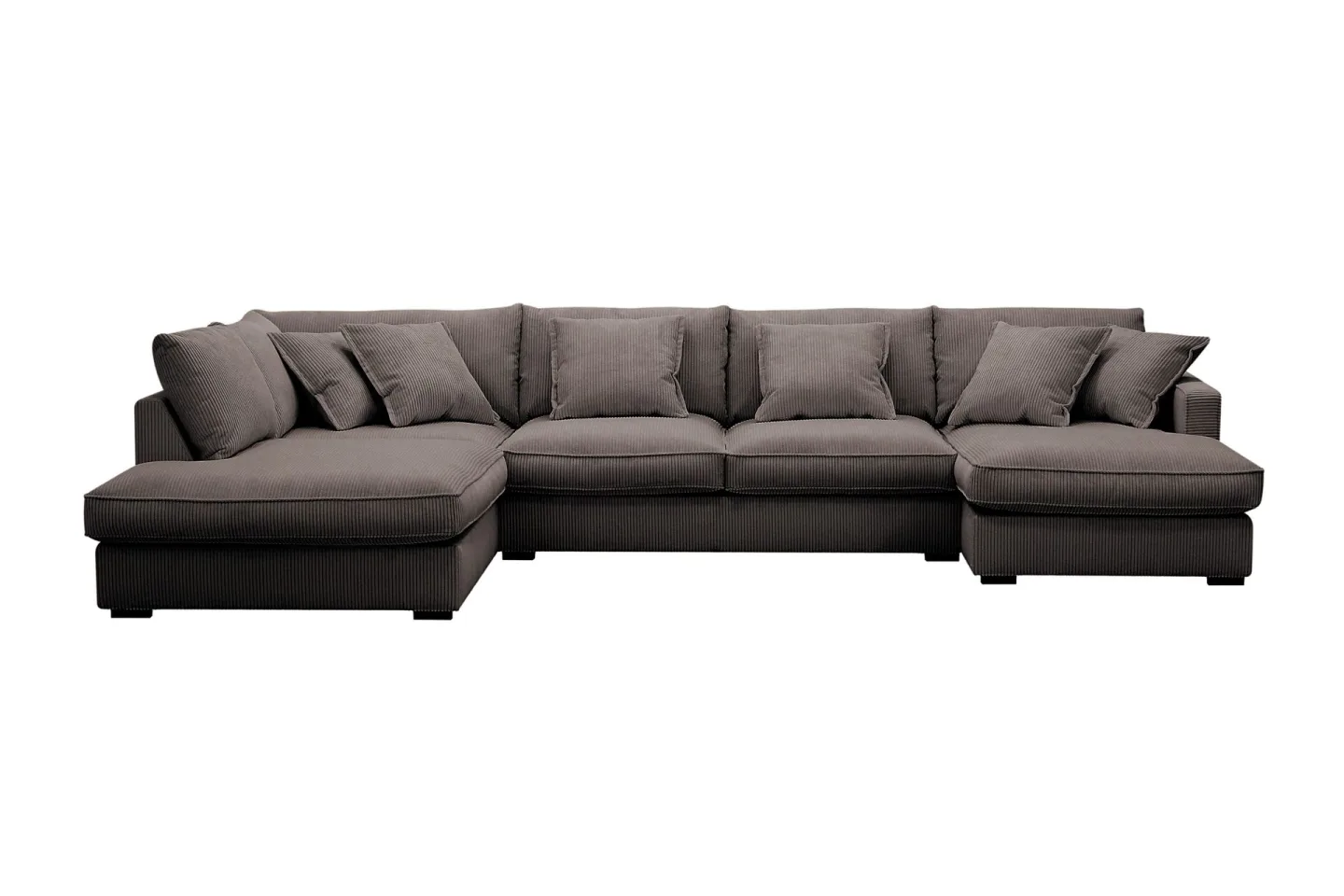 Rossita Lyx 5-sits Högervänd U-formad Extra djup Soffa med Divan och Schäslong i Manchester - Brun