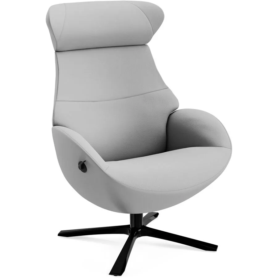 Conform Relaxsessel Daja hellgrau Leder T 163 B 81 H 110 cm - Möbel Konfigurator: Traummöbel individuell zusammenstellen