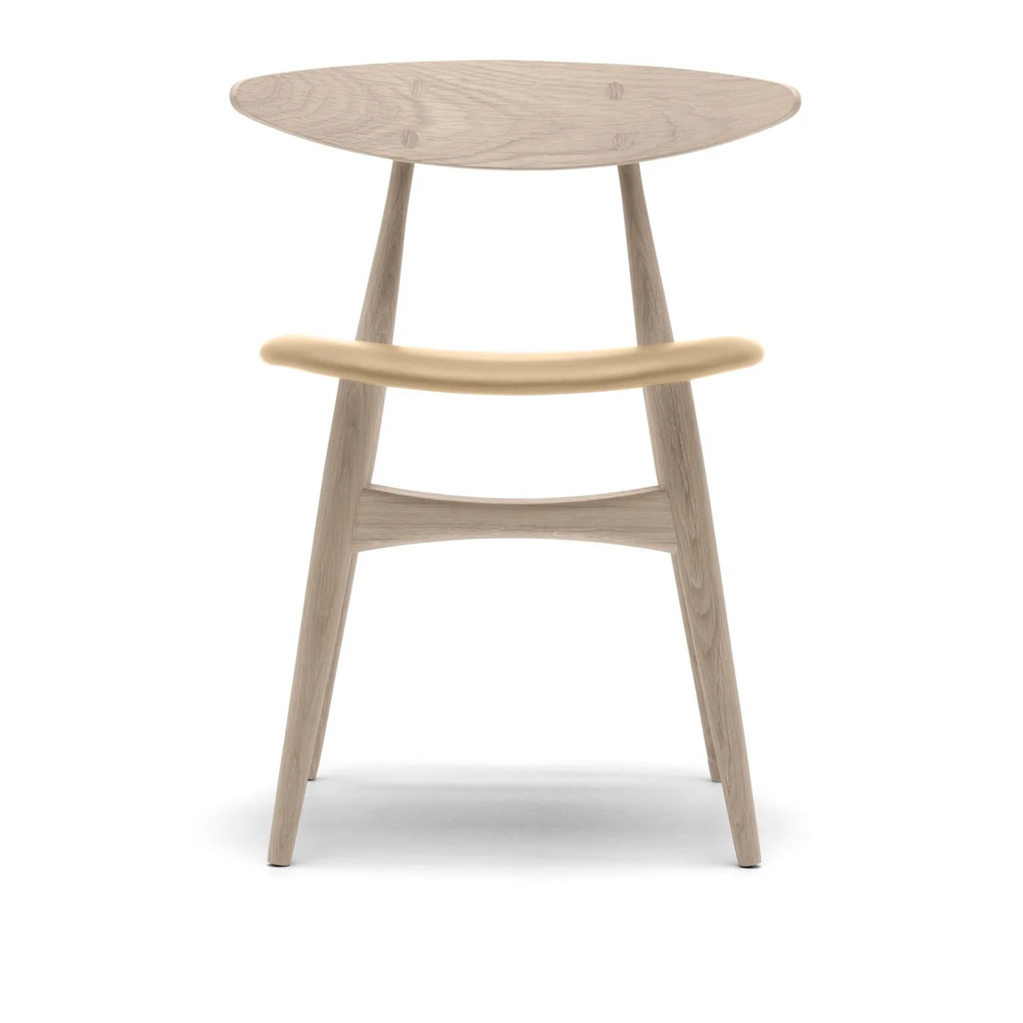 Carl Hansen - CH33P - Klädd sits, Tvålad Ek, Lädergrupp C Sif - 90 - Matstolar - Hans J. Wegner - Träfärgad - Trä