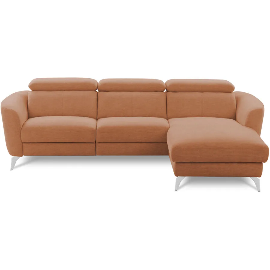 Ecksofa Simba Links Chenille Ziegelrot B 261 T 183 cm