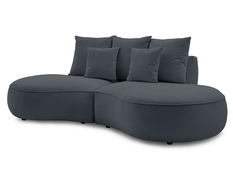 3er Sofa BOBOCHIC SAINT-GERMAIN Stoff mit Textur dunkelgrau