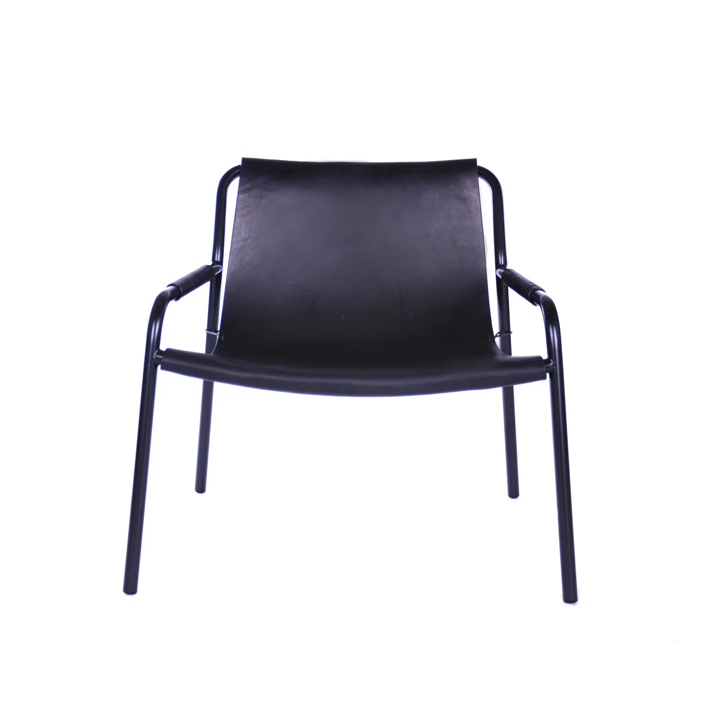 OX Denmarq - September Chair, Black Steel Frame, Leather: Black - Fåtöljer - Dennis Marquart - Svart - Läder/Metall
