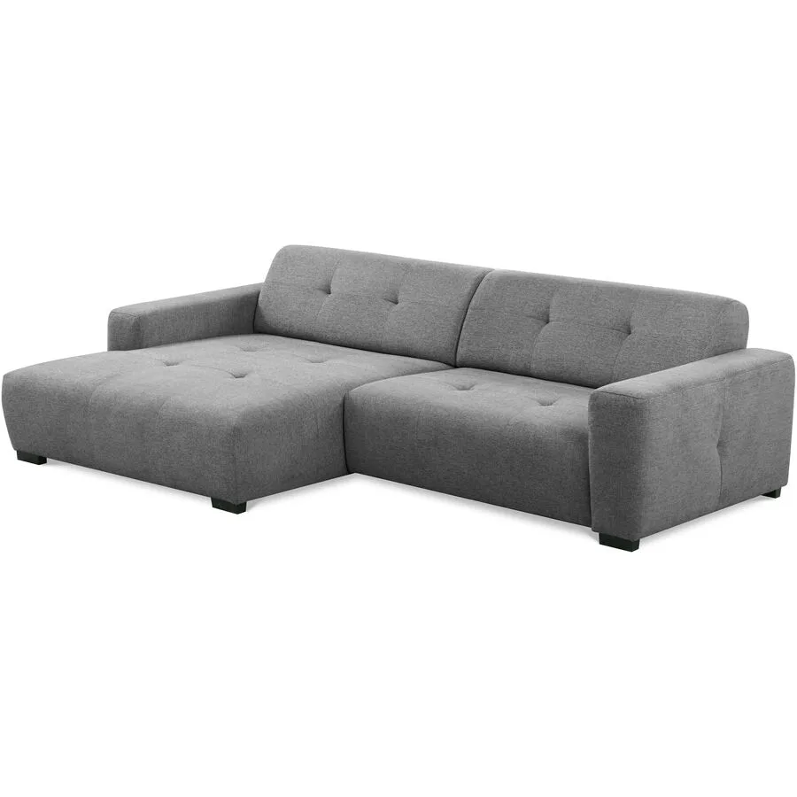 Ecksofa Bondi Grau Stoff B 286 T 169 cm - Farbe: Stahlgrau - Material: Moderne Chenille Weboptik