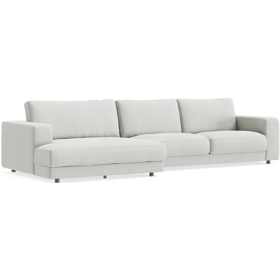 Ecksofa Ava Links Bezug: 98% Polyester, 2% Nylon nature B 350 T 150 cm - Möbel Konfigurator: Traummöbel individuell zusammenstellen