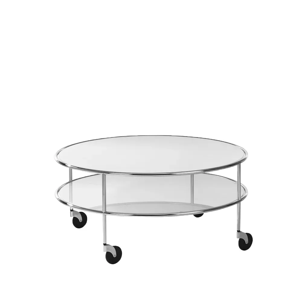 Lammhults Chicago III Couchtisch Satiniertes Glas-Chrom