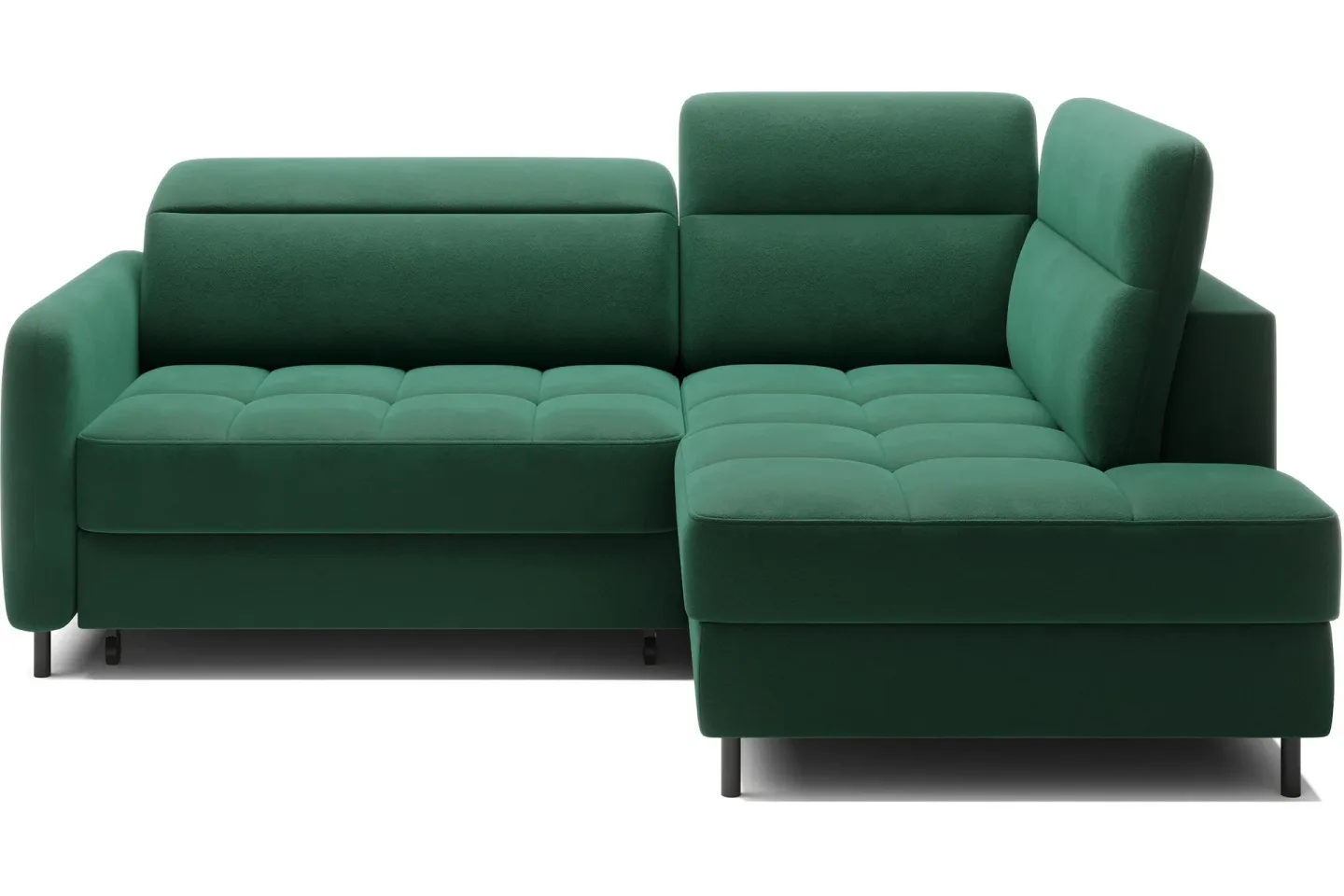 Masuo Bäddsoffa med Schäslong 3-sits - Mörkgrön