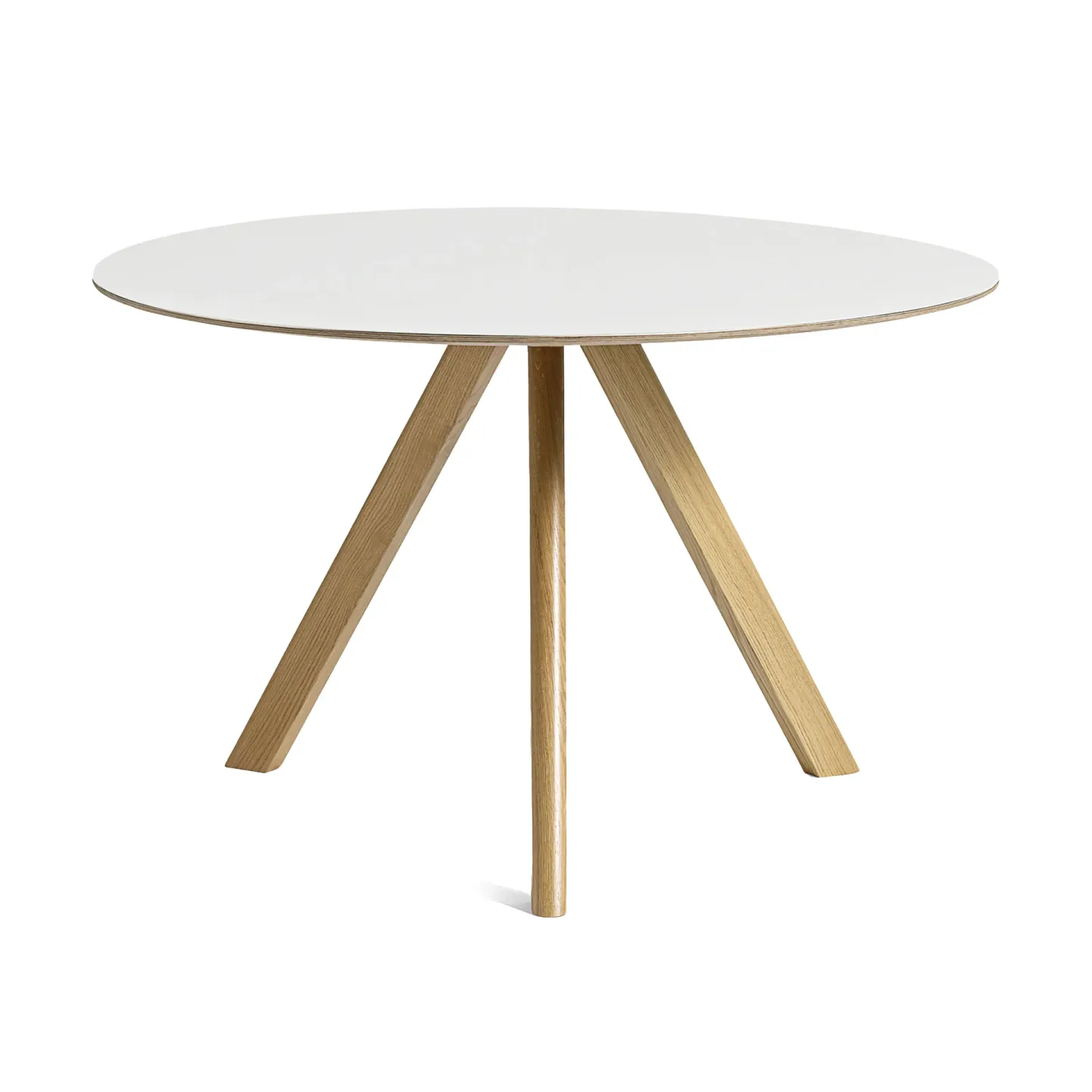 HAY CPH20 2.0 matbord Ø120 cm White laminate-lacquered oak