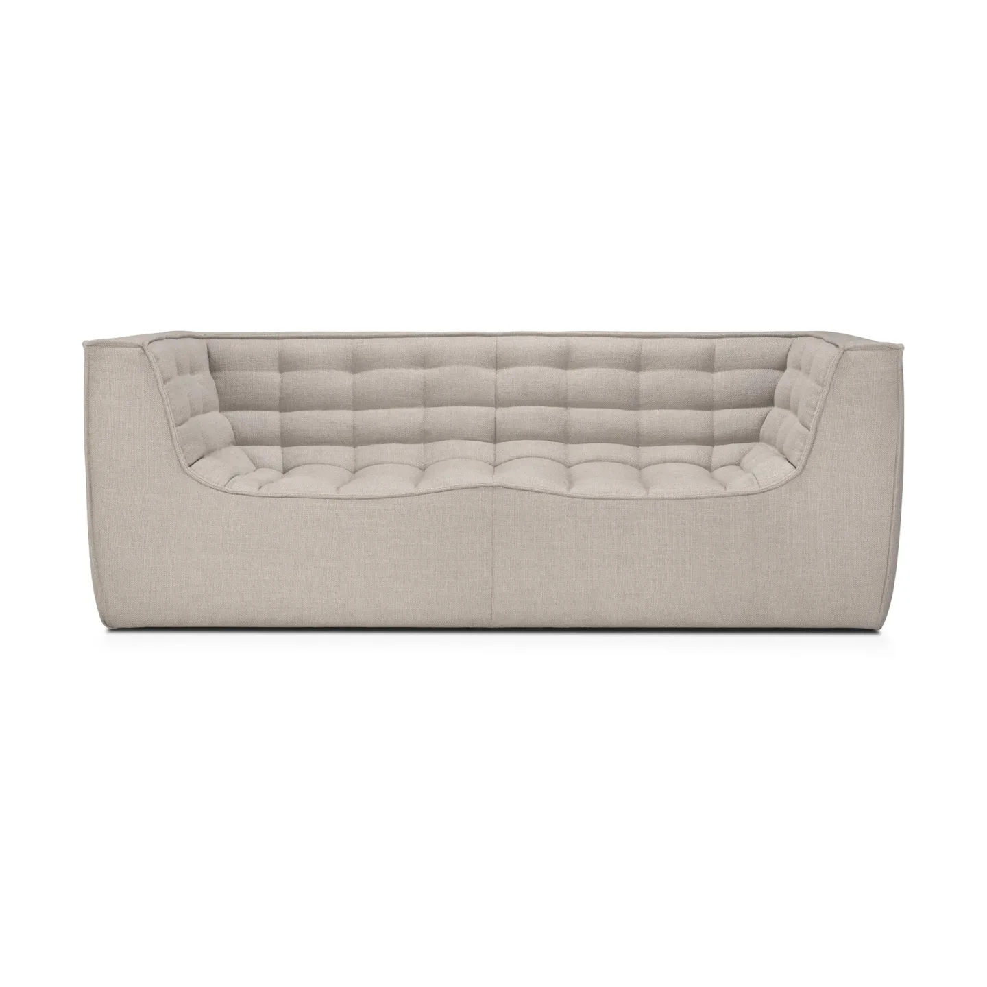 Ethnicraft N701 Sofa 2-Sitz Beige, mit Armlehnen