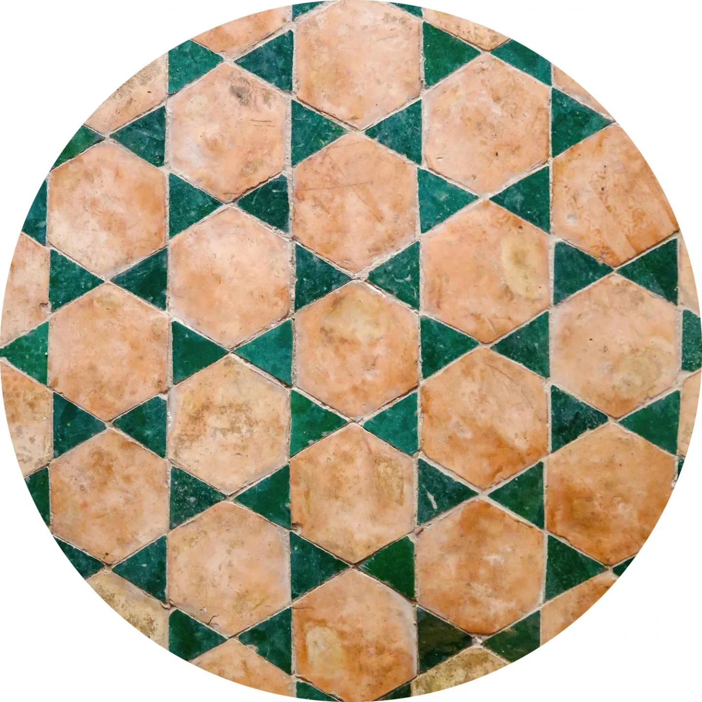 Rundt teppe - Calvi (beige/grønn) (Størrelse: Ø 180 cm)