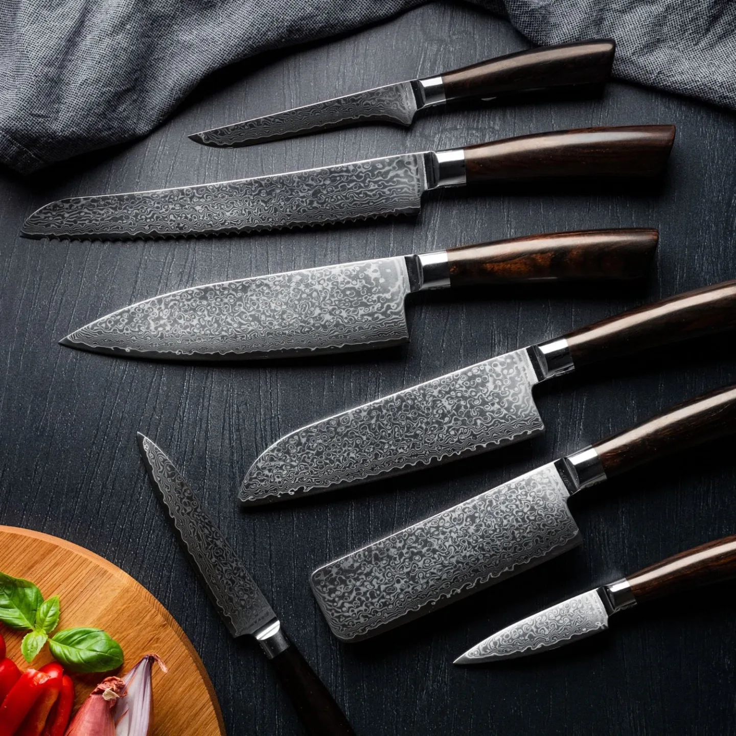 Qookware - Knivsæt - Complete Set - Rose - (7 knive)