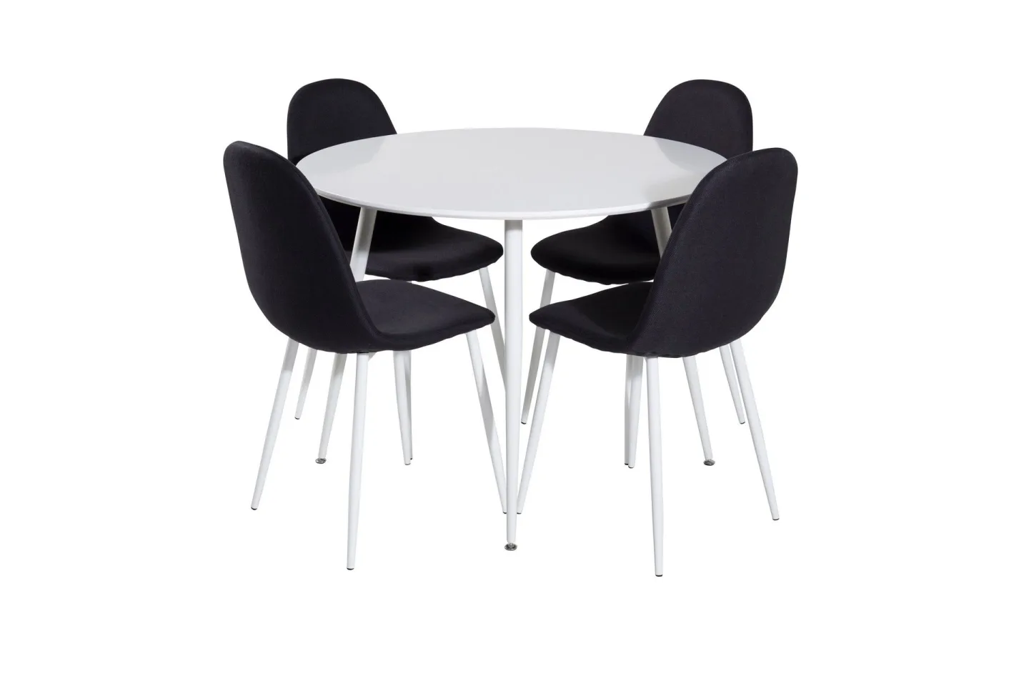 Plaza Matgrupp 100 cm Rund med 4 Polar stolar - Svart