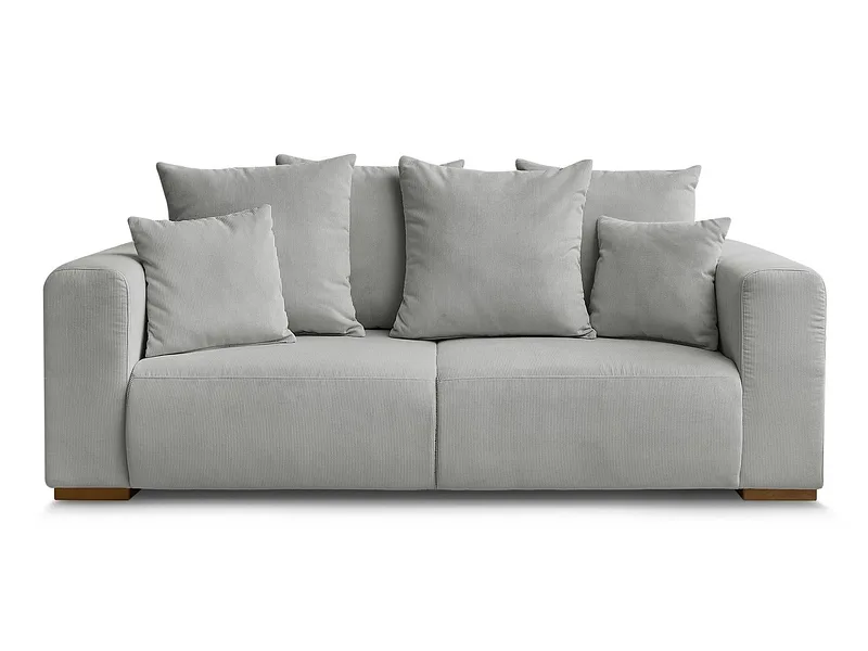 2er Sofa BOBOCHIC SIDONIE Cord-Stoff hellgrau
