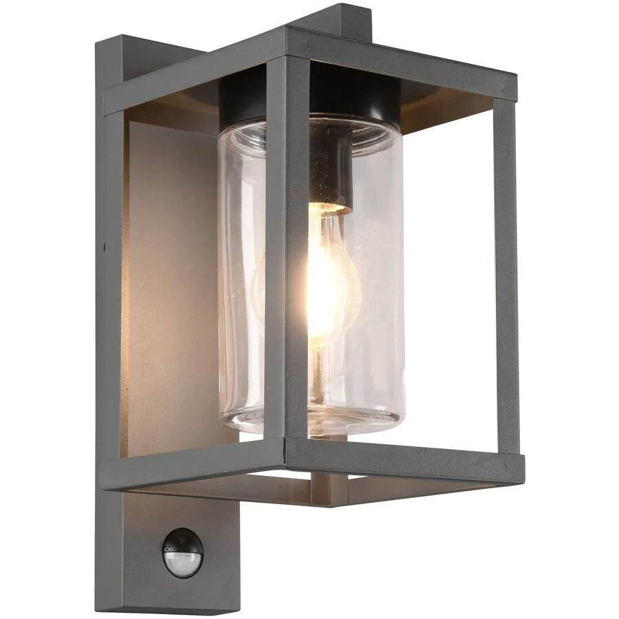Wandlampe aussen Lungo Grau 16 cm 33.5 cm - Farbe: anthrazit - Material: Aluminium-Druckguss