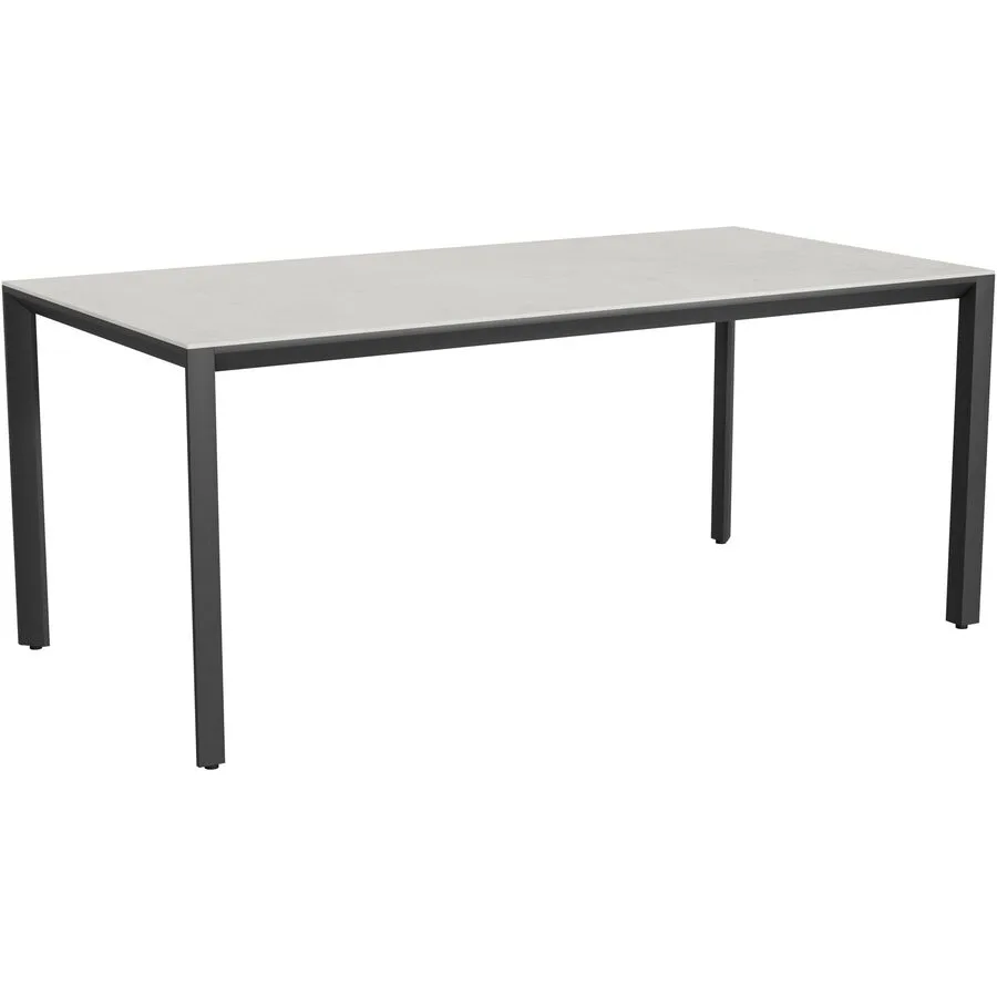 Gartentisch Tropea Schwarz matt / Lunar Mineralkeramik/Stahl pulverbeschichtet B 180 T 90 cm - Möbel Konfigurator: Traummöbel individuell