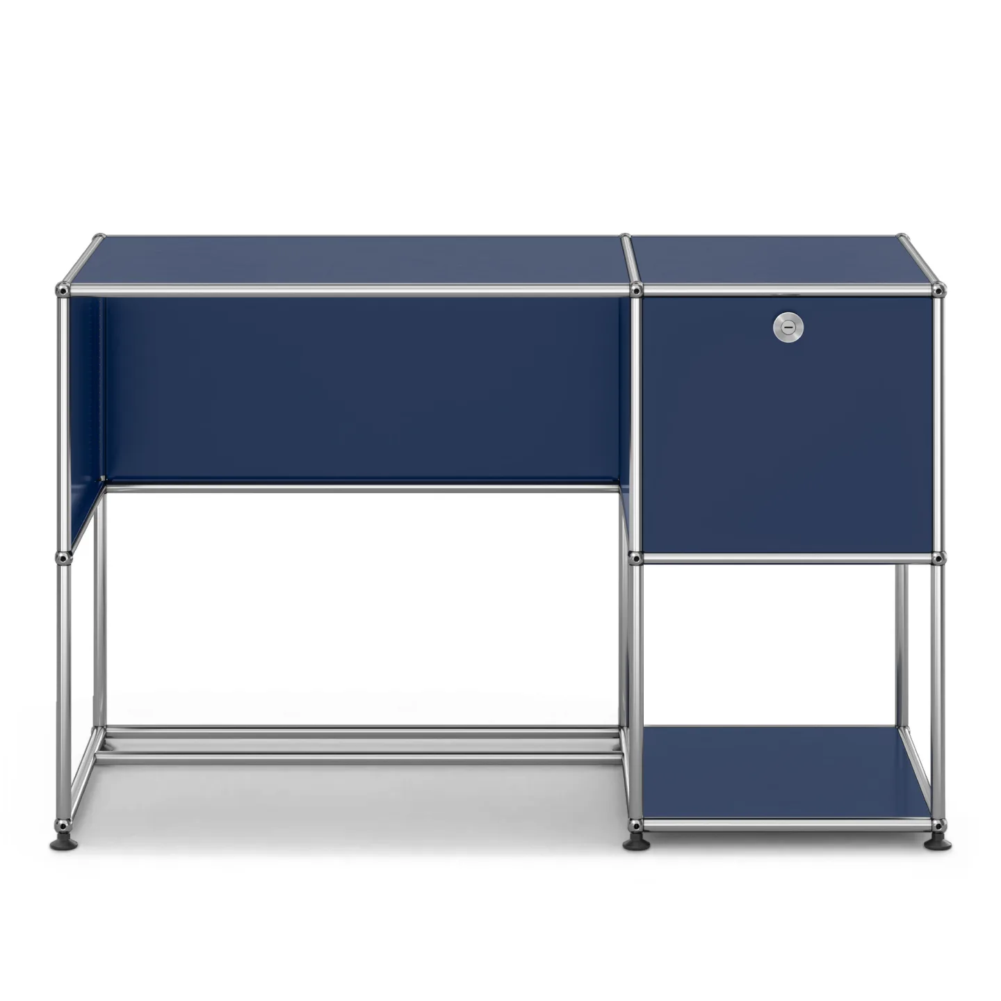 USM - USM Haller Storage Desk B21 Steel Blue - Skrivbord - Fritz Haller & Paul Schärer - Blå - Metall
