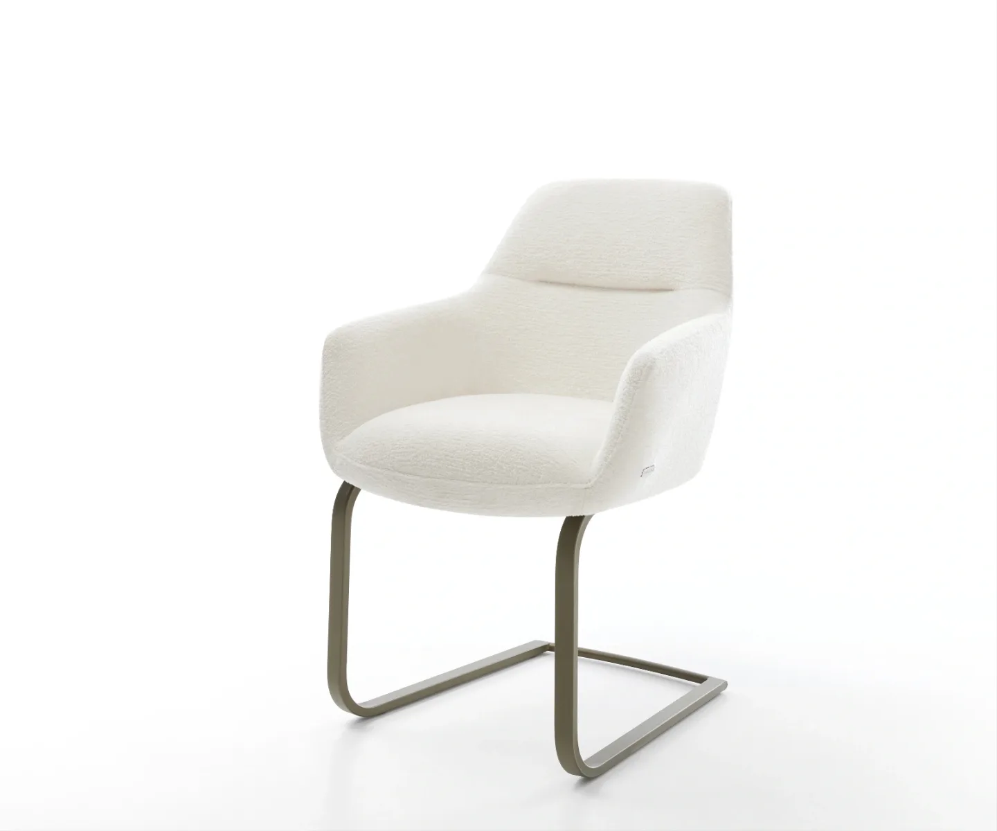 Freischwinger Pejo-Flex Bouclé Soft Beige Freischwinger flach Effektfinish Titan Taschenfederkern