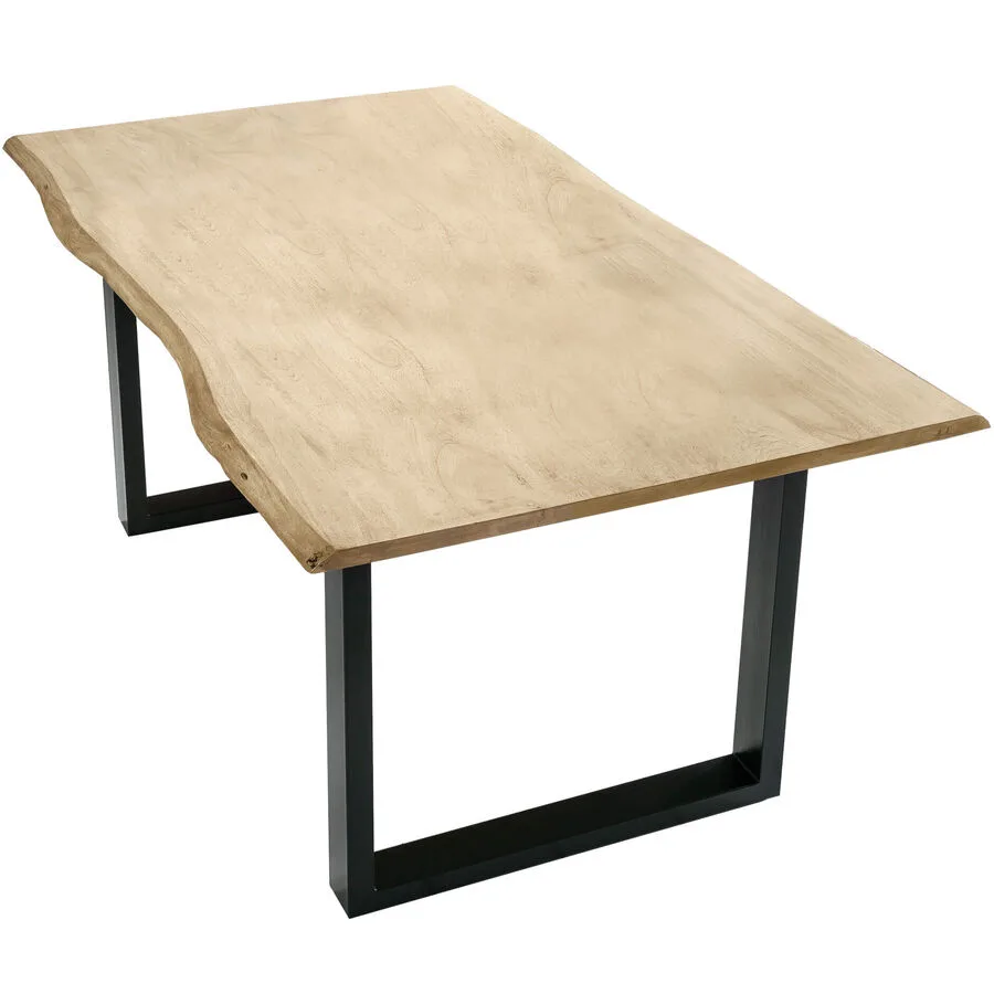 Esstisch Uwe Natur, Schwarz Akazie Massivholz B 160 T 85 cm