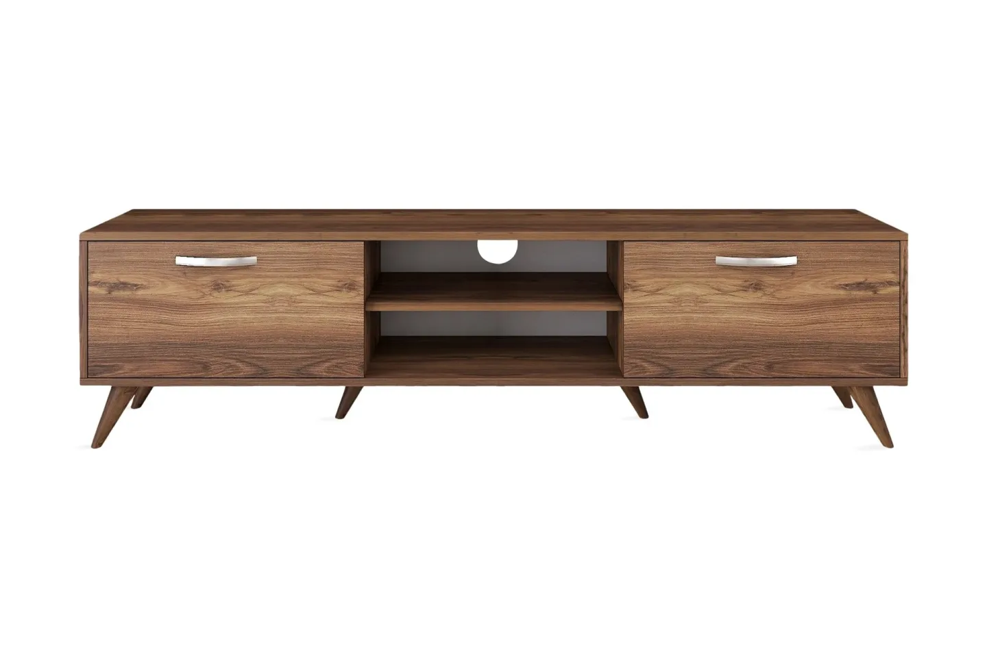 Virkesbo Tv bänk med Förvaring 180 cm - Valnöt / Brun / Rustik