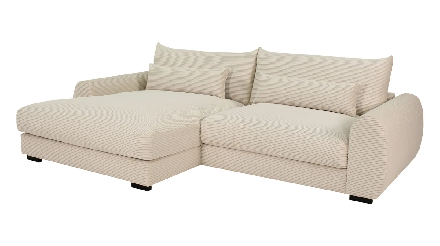 Ecksofa creme Cord 265 x 180 cm OT links - MARK