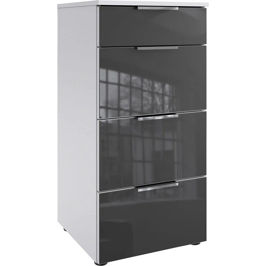 Kommode Sanko weiss/grau Holzwerkstoff B 41 H 84 cm