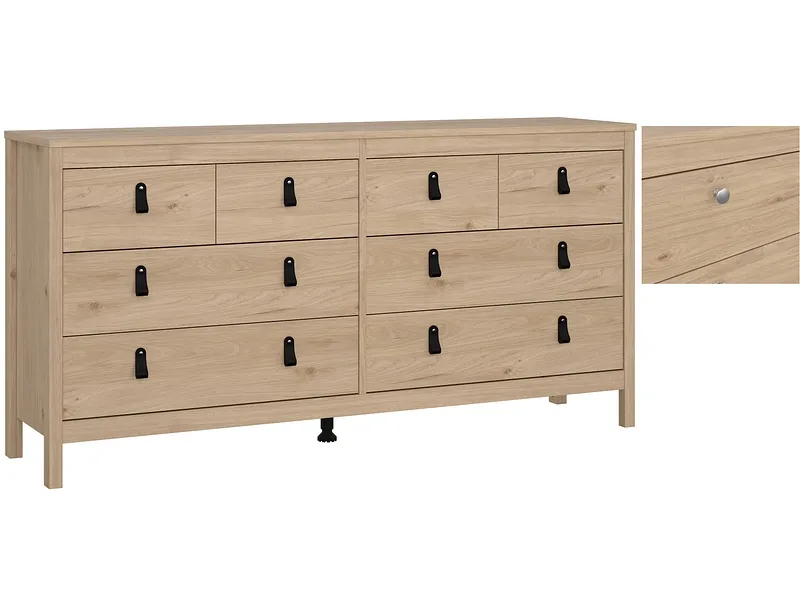 Kommode MADRID 8 Schubladen 38.4x159.6x79.7cm jackson eiche matt
