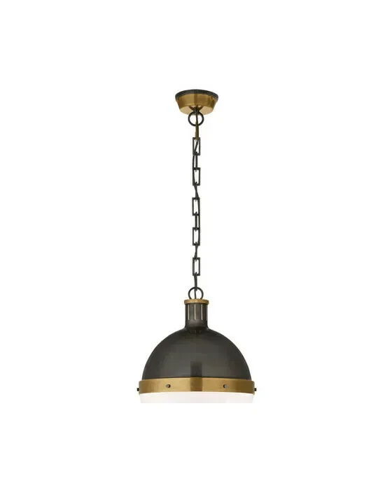 Large Hicks Pendant Antique Brass/black