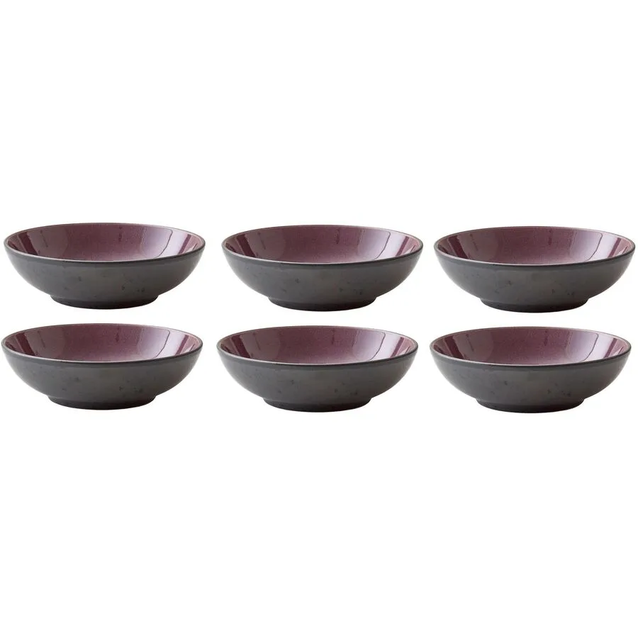 Teller-Set BITZ Schwarz/Lila Steinzeug D 20 cm 6 Stk
