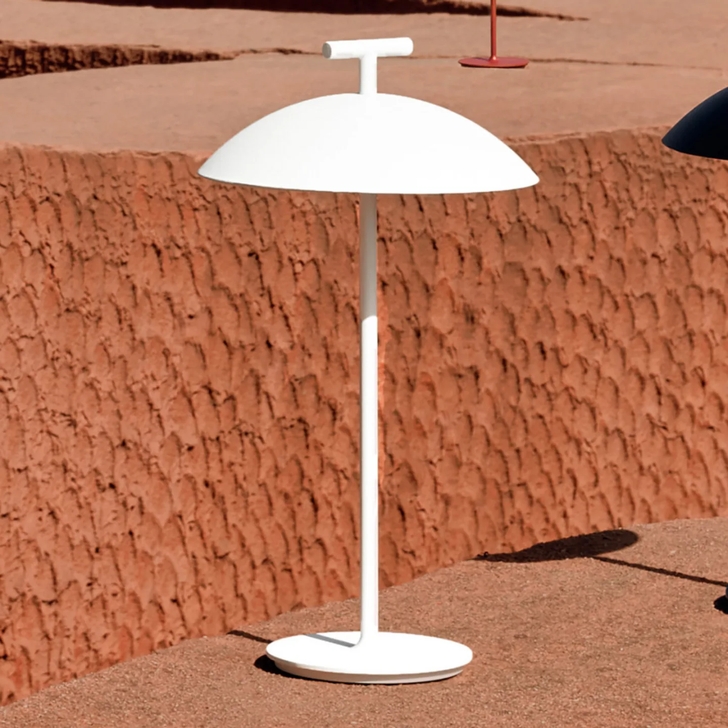 Mini Geen-A Tischleuchte White - Kartell - Wohnzimmer - Design - Metall - Mit Schirm