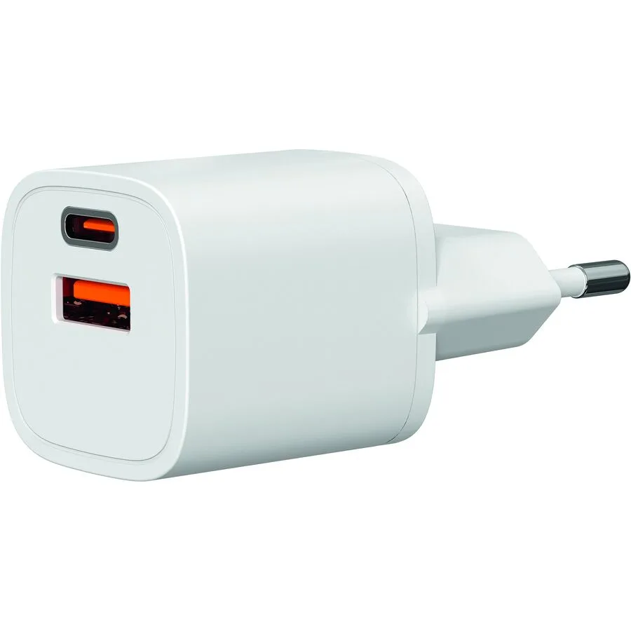 Ladeadapter Kunststoff weiss 33W 1x USB-A + 1x USB-C