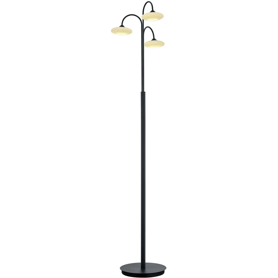 Stehlampe Kari Schwarz Metall 150 cm - LED - Lichtfarbe: Extra warmweiss - LED Energiesparlampen
