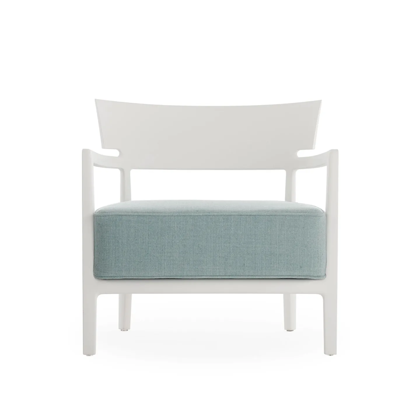 Kartell - Cara Mat Outdoor White/Sage - Fåtöljer utomhus - Philippe Starck - Grön - Textilmaterial/Plast