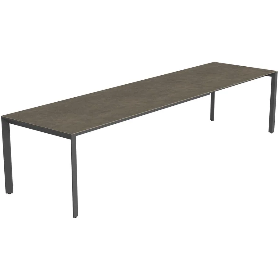 Gartentisch ausziehbar Tropea Schwarz matt / Roccia Keramik/Stahl pulverbeschichtet B 220 T 90 cm