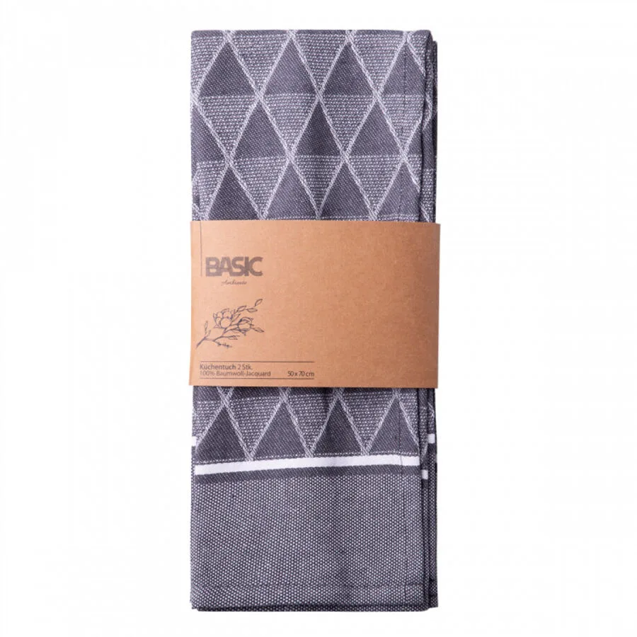 Sola Küchentuch Basic Ambiente stahlgrau Baumwolle Jacquard 50 x 70 cm