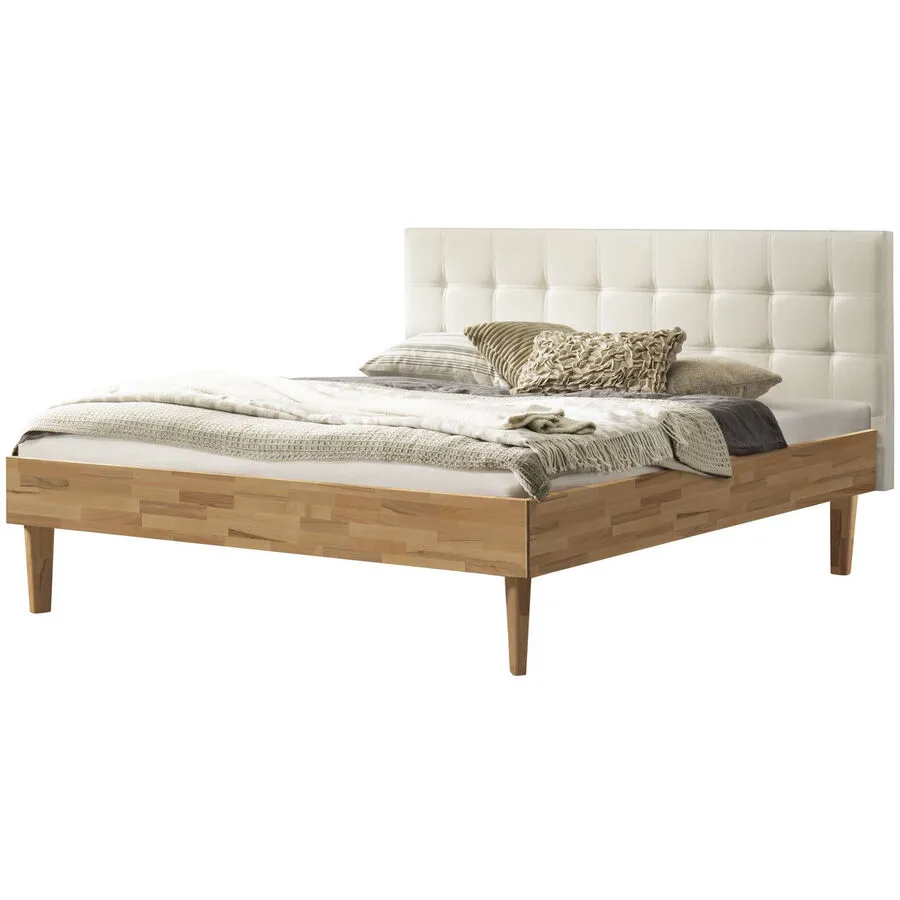 Hasena Bett Sassari Kernbuche, weiss Kernbuche massiv Massivholz 180 x 200 cm